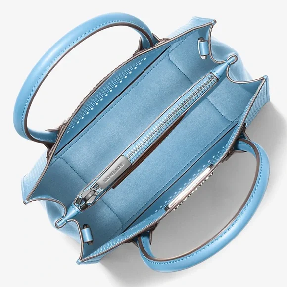 Michael Kors Mercer Medium Perforated Crossbody Satchel Bag
South Pacific 
NWT - Picture 3 of 16